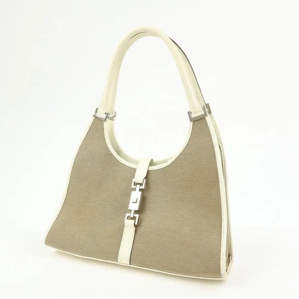 Gucci Jackie Canvas & Leather Hobo Bag Beige